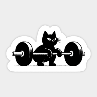 Feline Deadlift Whiz Sticker